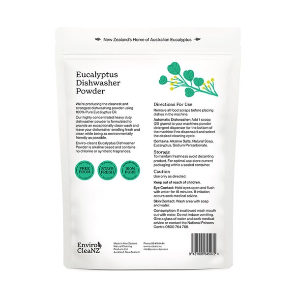 Eucalyptus Dishwasher Powder -1.5kgs Carousel 2