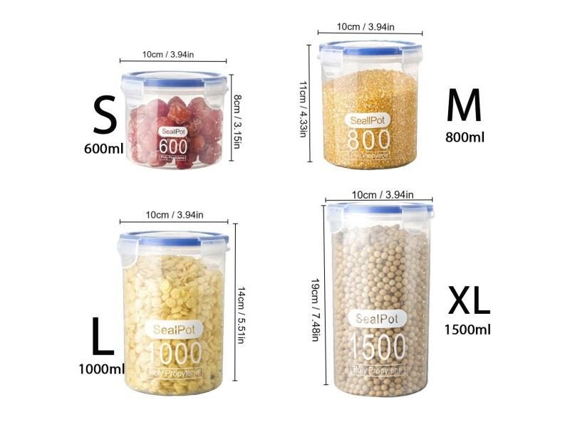 Large Capacity Sealed Transparent Plastic Storage For Grains Cereals Carousel 1