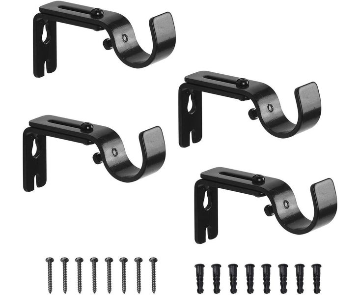 Adjustable Curtain Rod Wall Bracket Stainless Steel Fixings for Curtain Rod Carousel 1