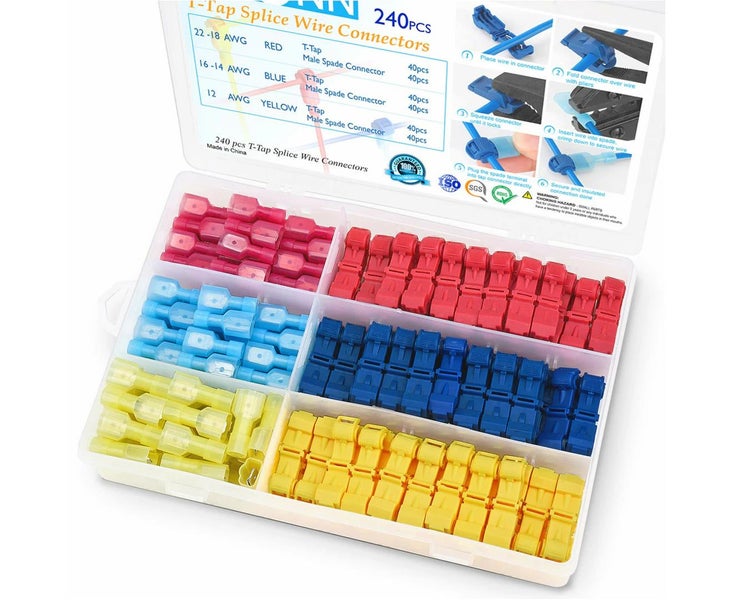 240PCS T-Tap Wire Connectors, Self-Stripping Quick Splice Electrical Terminals Carousel 1