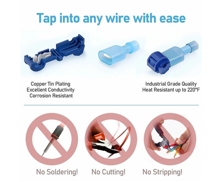 240PCS T-Tap Wire Connectors, Self-Stripping Quick Splice Electrical Terminals Carousel 2