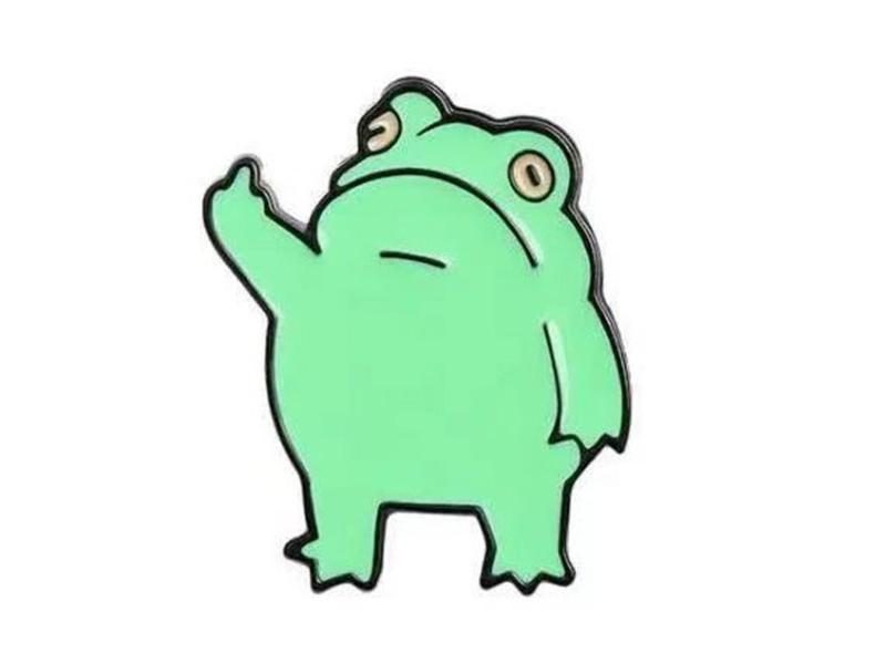1pc Cartoon Frog Prince Enamel Brooch Lapel Pins Alloy Metal Jewelry Carousel 2