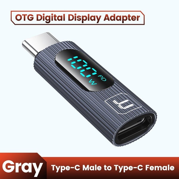 Toocki 100W Digital Display USB Male to Type C Female OTG Adapter PD Fast Cha... Carousel 1