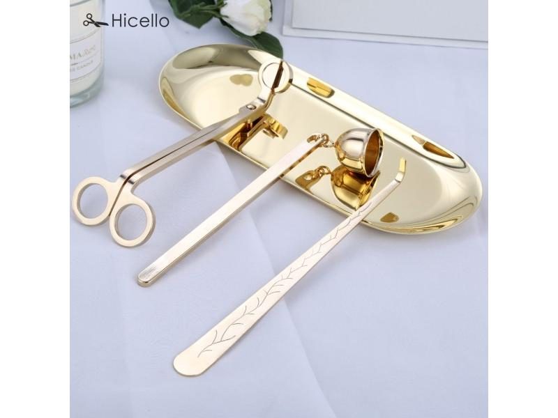 4pcs/kit Candle Snuffer Trimmer Hook Tray Dipper Candle Scissors Accessory Carousel 1