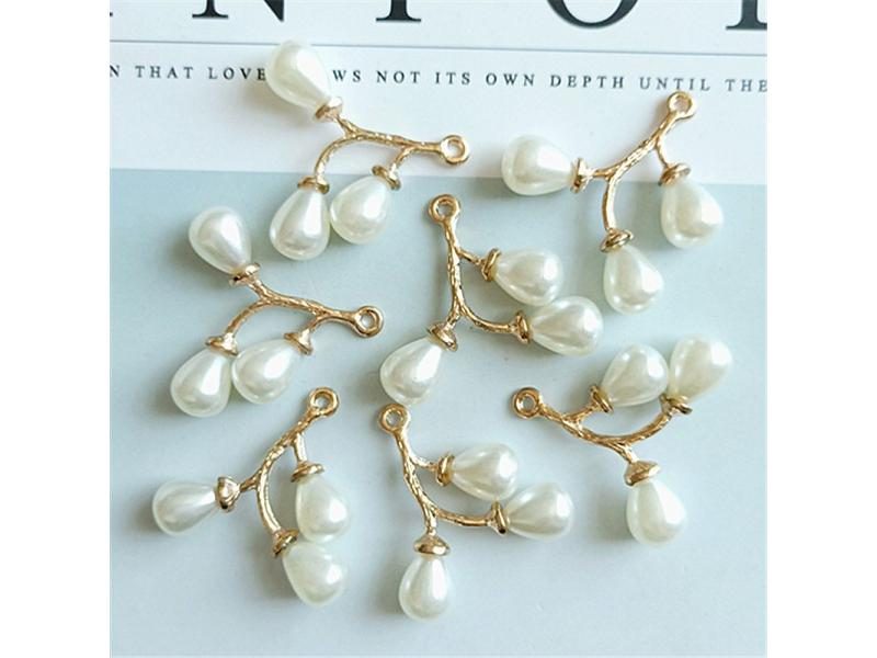 10Pcs Alloy Pearls Pendant Accessories Creative Gold Buttons DIY Crafts Carousel 1