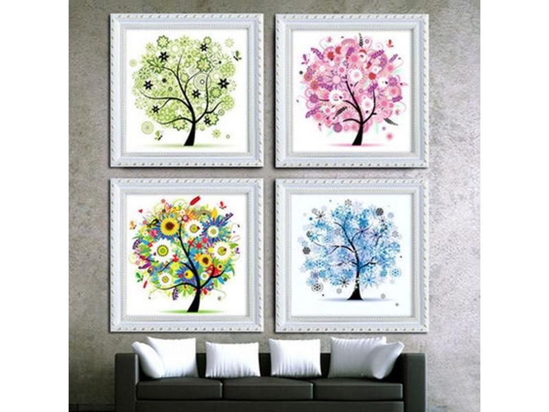 1pcolorful Four Seasons Tree Counted Cross Stitch Kit Embroidery Package Spring Carousel 2