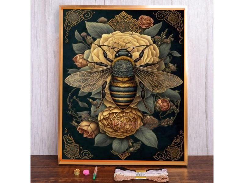 Flowers Insect Bee 11CT Cross Stitch Embroidery Set Handiwork Hobby Jewelry Carousel 1