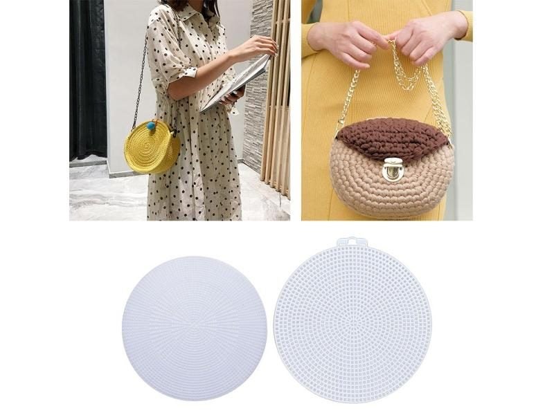 10x Transparent Plastic Canvas Circles Needlework Embroidery Knitting Bag Carousel 1