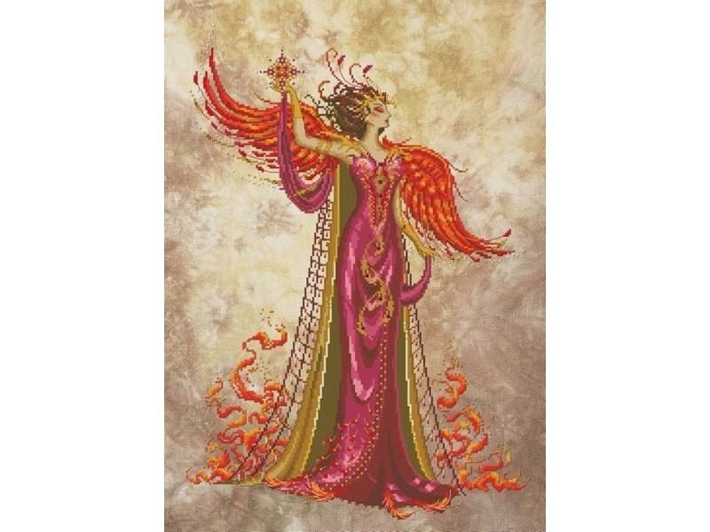 Gold Collection Needlepoint Phoenix Queen Cross Embroidery Set With Cotton Carousel 1