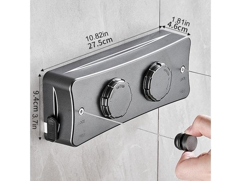 5.1m Double Line Clothes Hanger Laundry Drying Retractable Clothesline Carousel 1