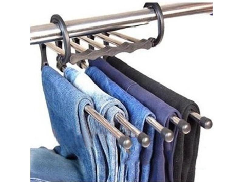 5-in-1 Anti-slip Clothes Pants Hanger Wardrobe Jeans Retractable Rack Carousel 2