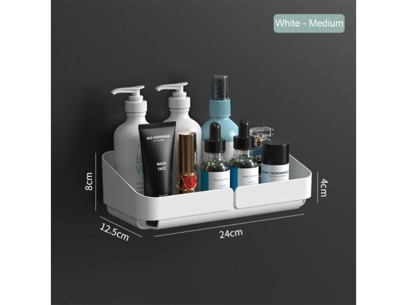 Self Adhesive Bathroom Shelves Wall Mounted Storage Rack Box Toilet Washstand Carousel 1