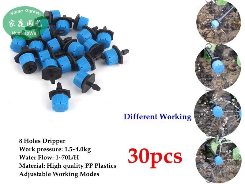 500-10pcs Blue 8-Hole Irrigation Drippers Drip Head Sprinklers For Bonsai Carousel 1