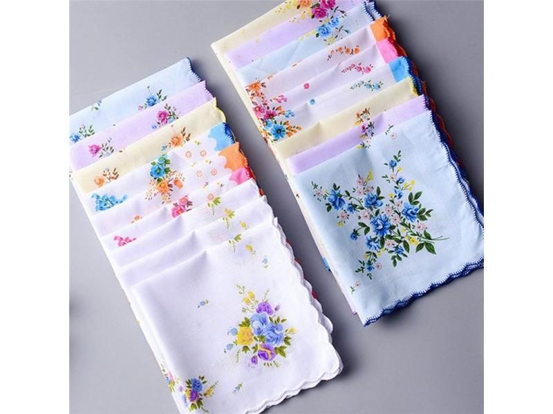 3Pcs 28x28cm Vintage Cotton Women's Embroidered Hanky Carousel 2