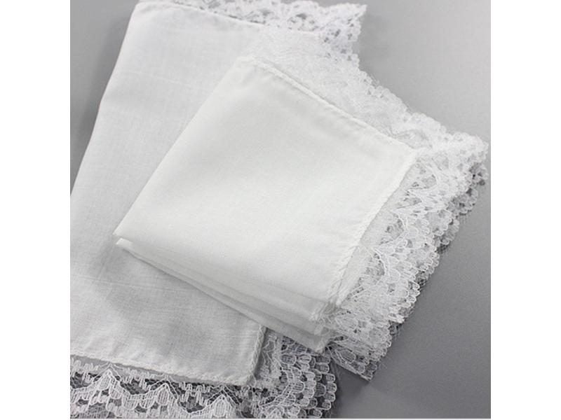 Pure White Handkerchiefs For Men And Women Cotton Pocket Square Wedding Plain Carousel 1