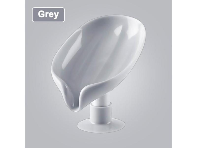 Leaf Shaped Soap Dish Holder Punch-Free Bathroom Accessories Suction Cup Soap Carousel 1