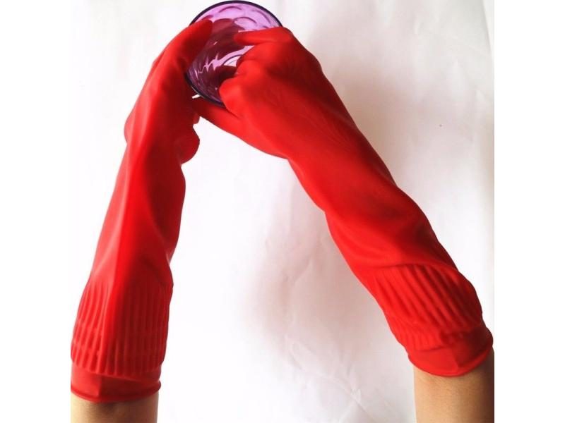 Dish Washing Gloves Latex Non-Slip Home Kitchen Hand Protector 3 Pairs Carousel 1