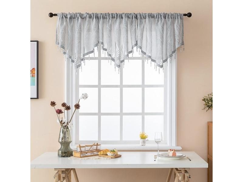 3pcs 130x 60cm Solid Color Triangle Curtain Tassels Crystal Beads Trim Kitchen Carousel 1