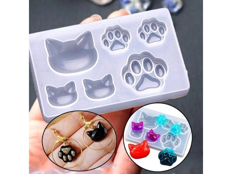 Cat Claw Crystal Epoxy Resin DIY Silicone Mold For Cat Face Keychain Jewelry Carousel 2