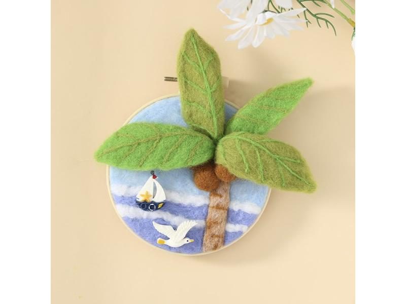 No Finish Flower Animal Cartoon Painting Funny Wool Needle Felt Kit Handmade Carousel 1