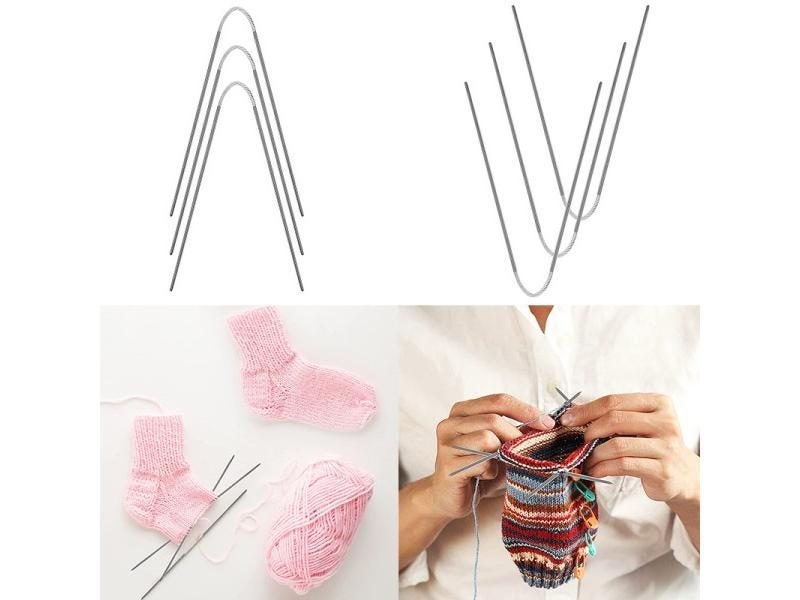 3pcs Circular Sock Knitting Needles Stainless Steel Mini Weaving Needlework Carousel 2