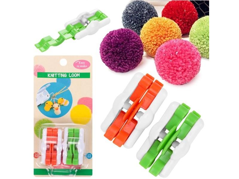 2 Mini Pompon Maker For Fluff Ball Weaver Craft DIY Tools Carousel 2