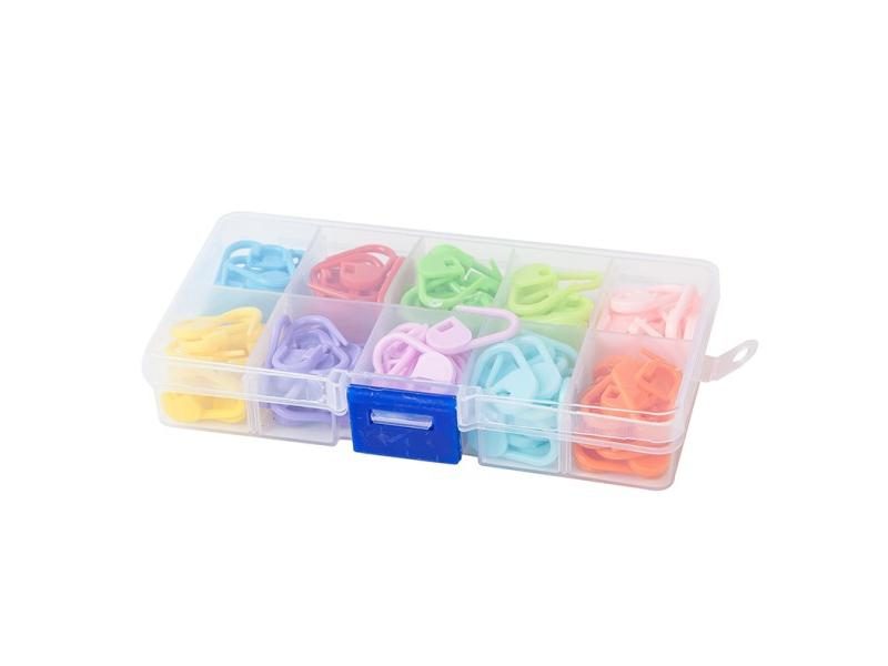 100pcs Mixed Color Mini Knitting Holder Needle Clip Craft Accessories Carousel 1