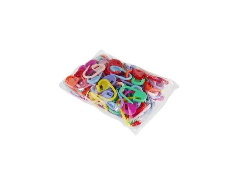 100pcs Mixed Color Mini Kniting Holder Needle Clip Craft Crochet Locking Carousel 1