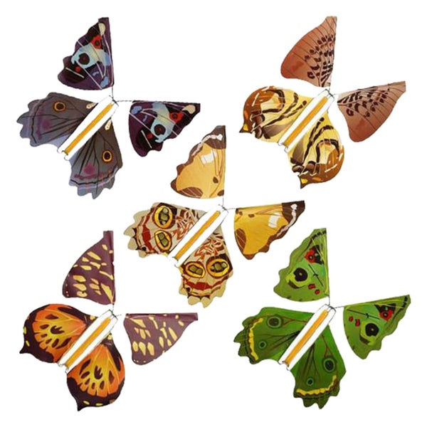 Wrap Flying Butterfly Clockwork Rubber Band Powered Butterfly 20pcs Carousel 1