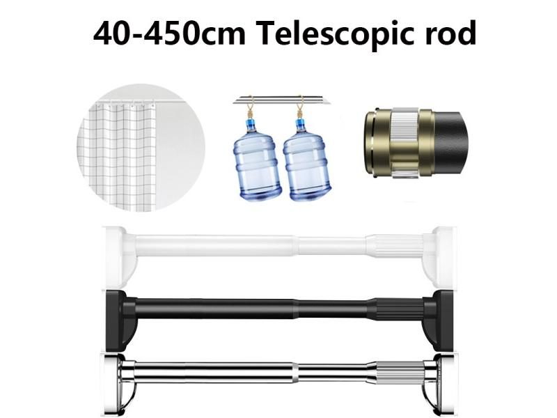 40-450CM Telescopic Curtain Rod For Bathroom Shower Drying Hanger Carousel 2