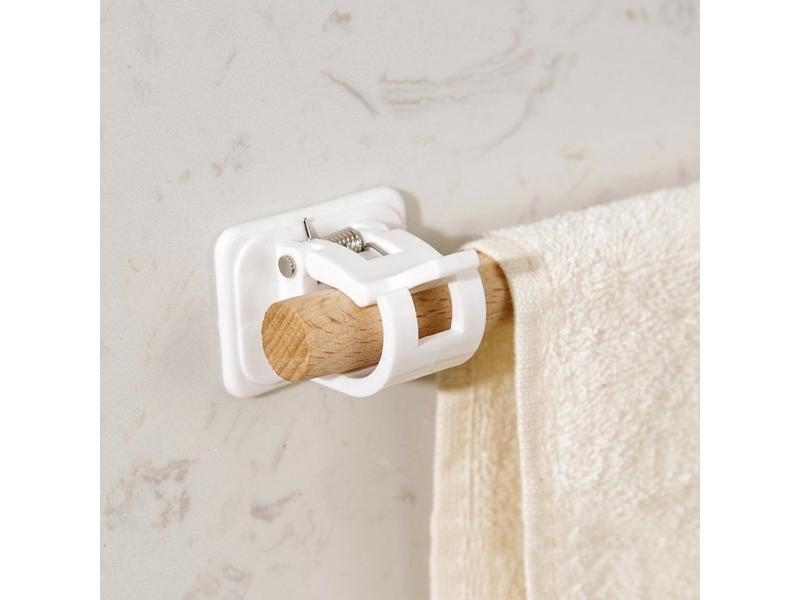 2pcs Self Adhesive Curtain Rod Bracket Punch-free Curtain Rod Clip Nail-Free Carousel 2