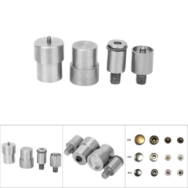 4Pcs Snap Button Die Mould Silver Stainless Steel Replacement Kits Carousel 1