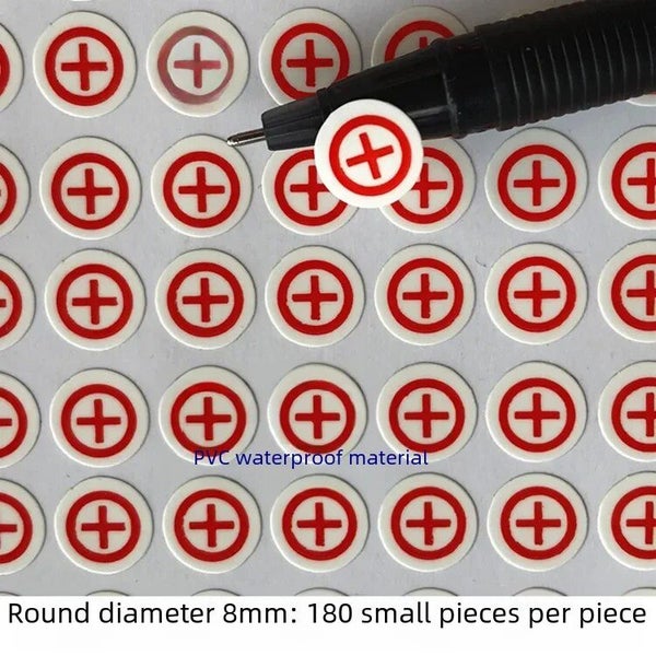 8mm Diameter Small Round Positive Negative Polarity Label Battery Carousel 1