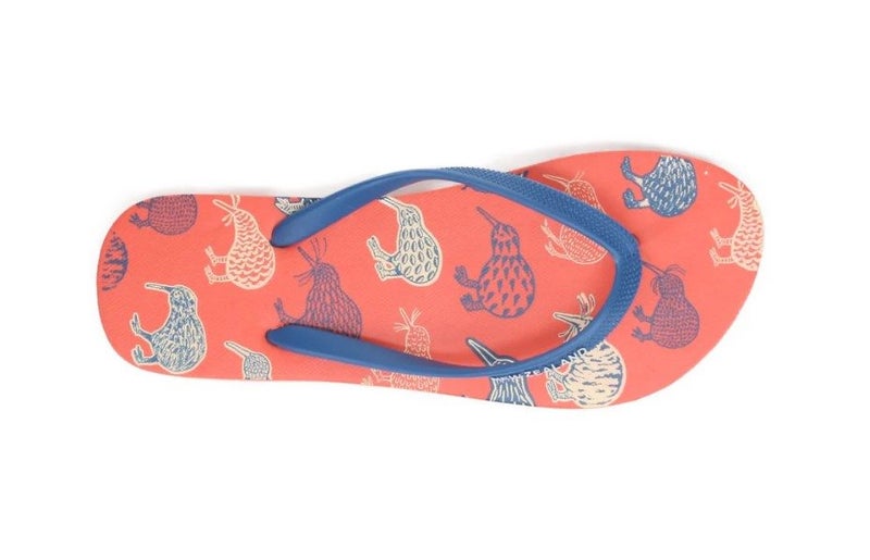 Kiwi Sketch Jandals (TANGERINE) UK7.5 Carousel 1