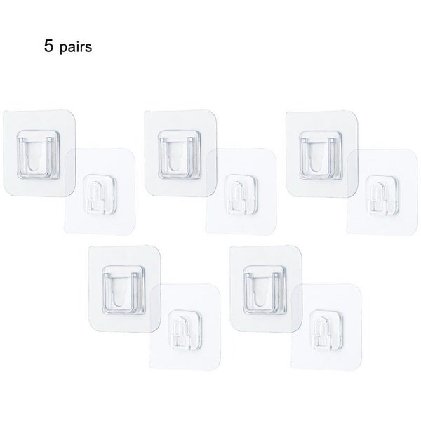 Multi-Purpose Hooks 5/10 Pairs Double-sided Adhesive Wall waterproof Carousel 1