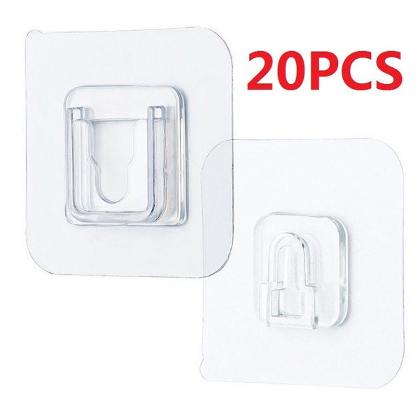 Multi-Purpose Hooks 5/10 Pairs Double-sided Adhesive Wall waterproof Carousel 2