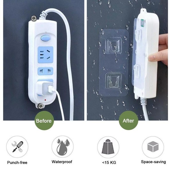 Multi-Purpose Hooks 5/10 Pairs Double-sided Adhesive Wall waterproof Carousel 7