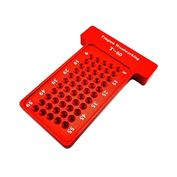 Woodworking-60mm T-type Ruler Hole Scribing Gauge Aluminum Crossed Feet Carousel 1