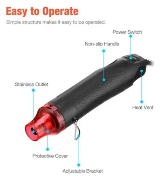 300W Heat Gun Hot Air Shrink Wrap Embossing Drying Paint Epoxy Resin 3669301 Carousel 2