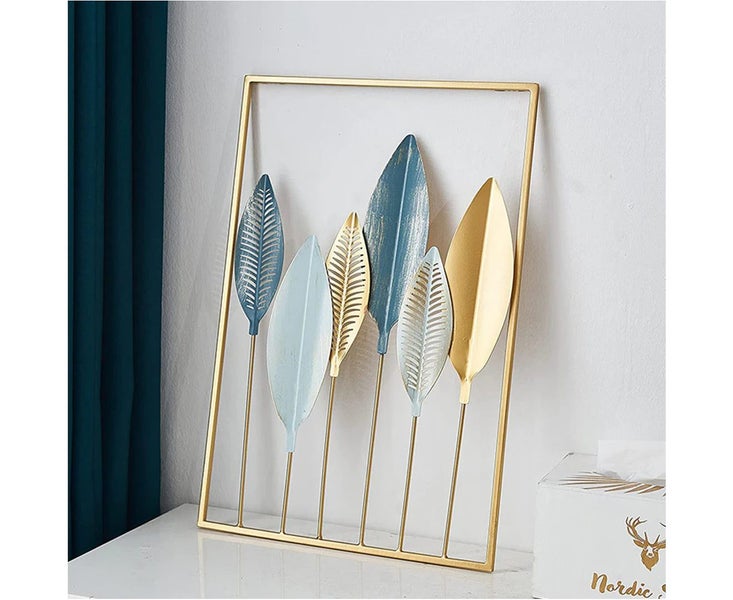 Metal Wall Decor Leaf Wall Hanging Decoration Art Home Ledges Carousel 1
