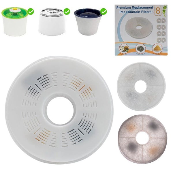 8PCS Activated Carbon Filter For Catit Automatic 15cm Pet Drinking Founta CHK177 Carousel 2
