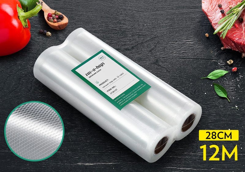 Vacuum Sealer Bags 2 Rolls 28cm*600cm Foodsaver Carousel 1