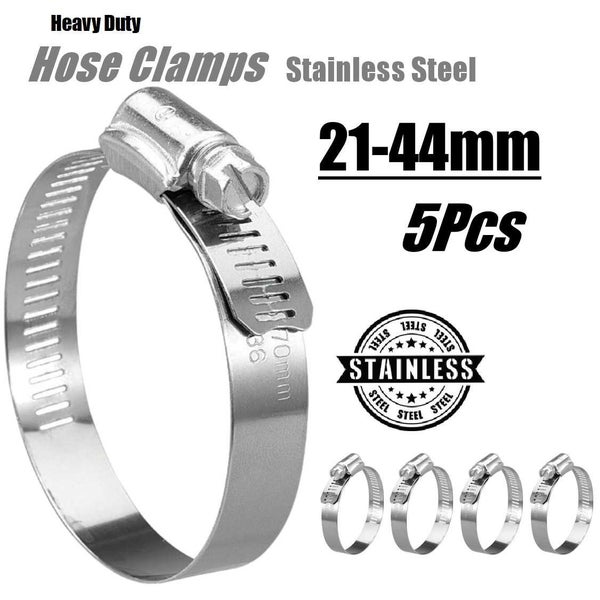 Brand New 5Pcs Hose Clamps Stainless Steel Plumb Pipe 21-44mm *Sale NOW* Carousel 1