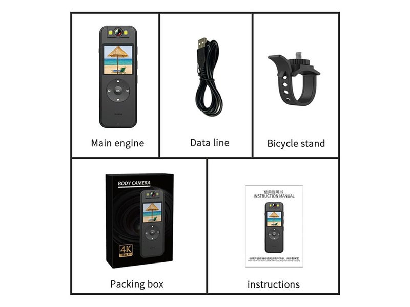 Body Camera HD 4K Body Cam Body Worn Camcorder with Audio and Video Recording Carousel 13