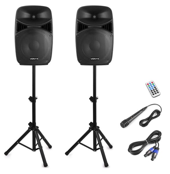 15 Inch Active Speaker Set with Stands Carousel 1