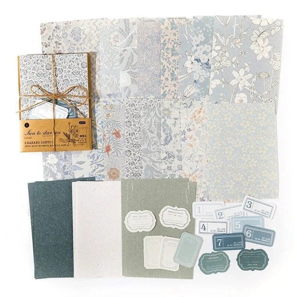 6Style 40pcs/pack Retro Material Pack Sticker Scrapbook Salt Floral Carousel 1