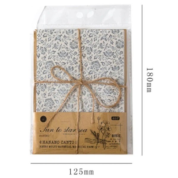 6Style 40pcs/pack Retro Material Pack Sticker Scrapbook Salt Floral Carousel 7