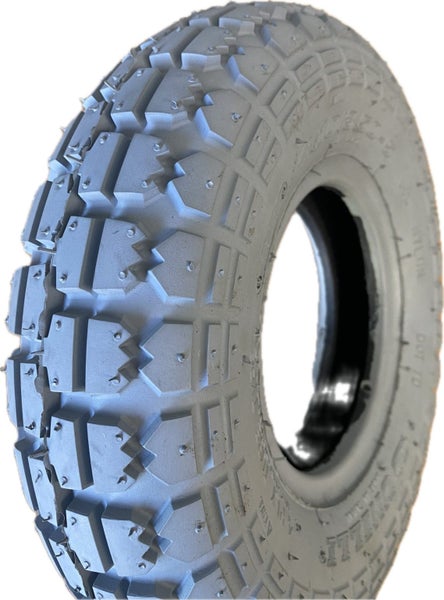 Mobility Scooter Tyre 4.10/3.50-5 Grey with Round Edge & Block Tread - Reliab... Carousel 1
