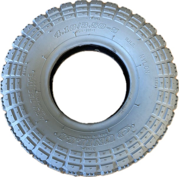 Mobility Scooter Tyre 4.10/3.50-5 Grey with Round Edge & Block Tread - Reliab... Carousel 2