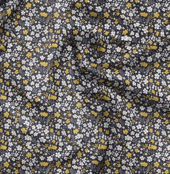 Soimoi Velvet Blue Fabric By the Yard - 54 Inch Wide - Florals Print Fabric - Carousel 1